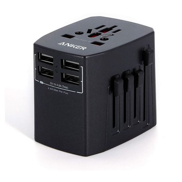 Anker Universal Travel Adapter With 4 USB Port – محول جداري للسفر بعدة منافذ من شركة أنكر