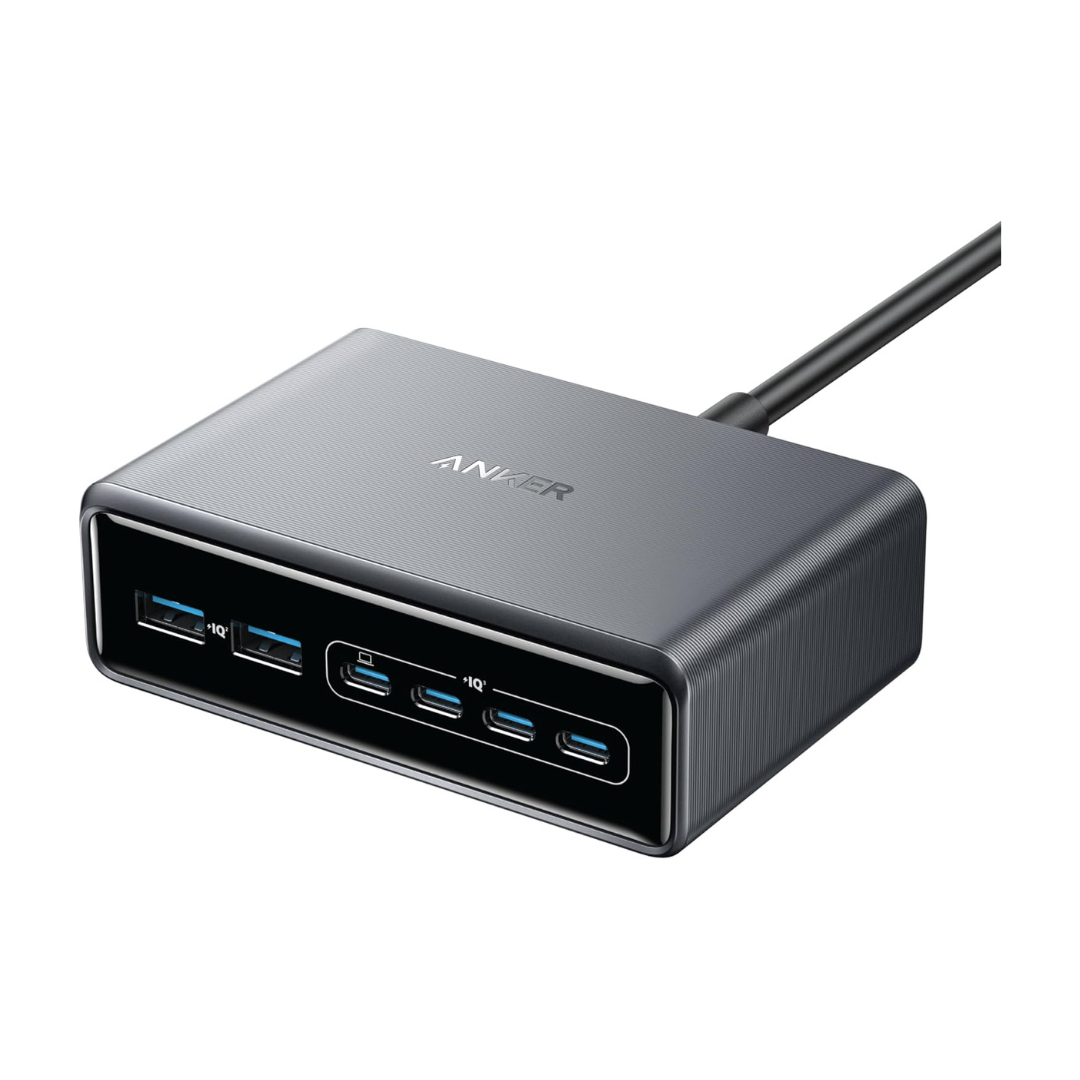 Anker Prime Charger, 200W 6-Port GaN Charging Station, Fast Charging USB C Charger, Compatible with iPhone 16/15/14 Series, MacBook Pro/Air
