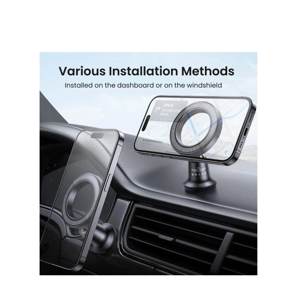 Brave MagSafe Car Phone Holder BHL-52 - 360° Rotatable, Universal – Black