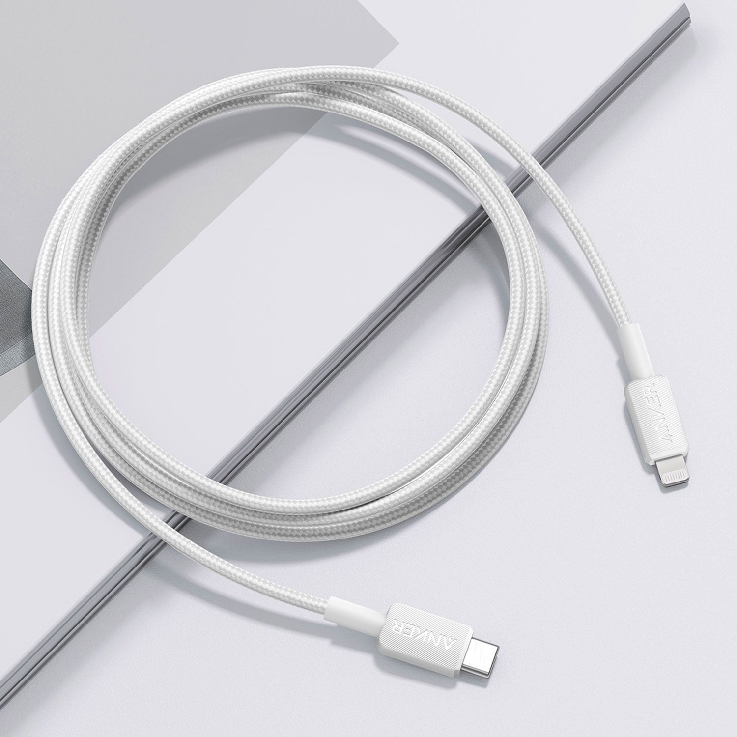 Anker 322 USB-C to Lightning Cable 1.8m Braided White - A81B6H21