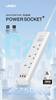 LANEX LC68U GAN PD30W Multifunction Power Socket 3250W 2M (UK PLUG) - WHITE
