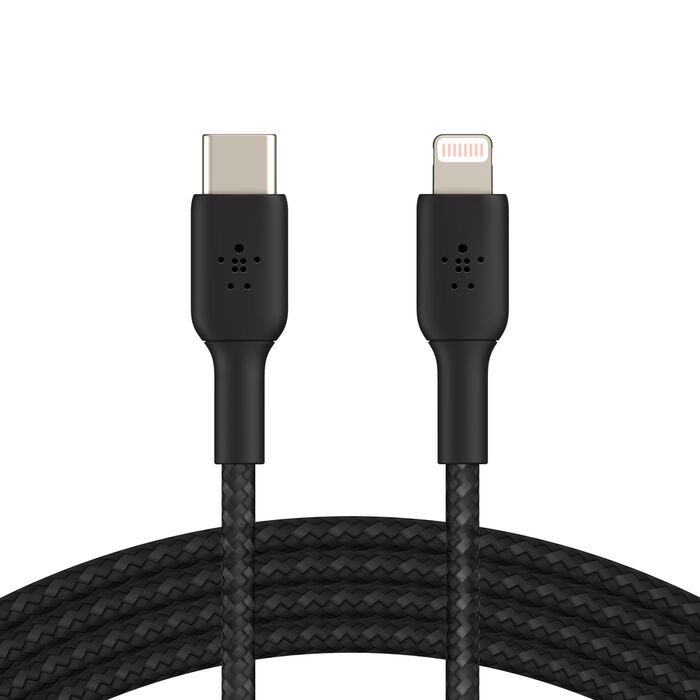 Belkin Boost Charge Braided USB-C to Lightning Cable (2m / 6.6ft, Black)