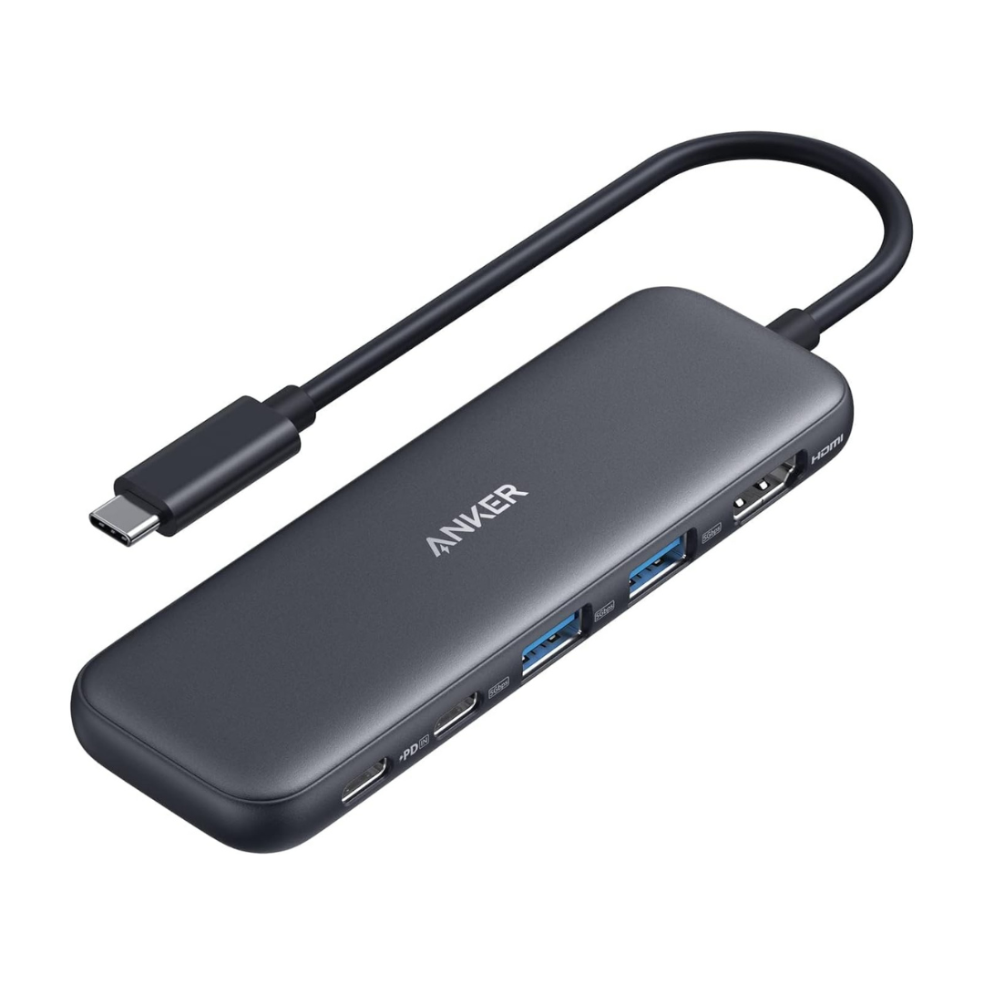 Anker USB C Hub, 5-in-1 USBC to HDMI Splitter with 4K Display, 1 x Powered USB-C 5Gbps & 2×Powered USB-A 3.0 5Gbps Data Ports for MacBook Pro