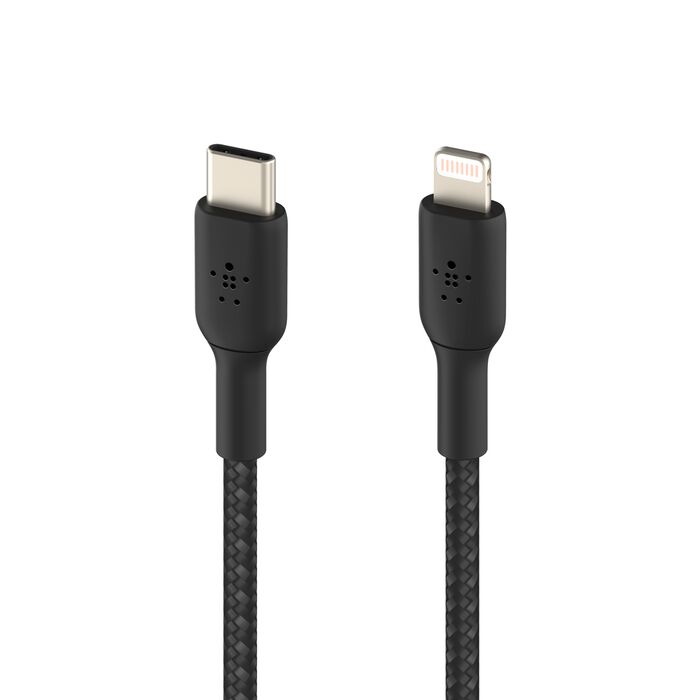 Belkin Boost Charge Braided USB-C to Lightning Cable (2m / 6.6ft, Black)