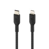 Belkin Boost Charge Braided USB-C to Lightning Cable (2m / 6.6ft, Black)