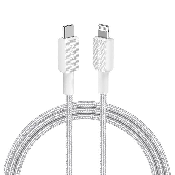 Anker 322 USB-C to Lightning Cable 1.8m Braided White - A81B6H21