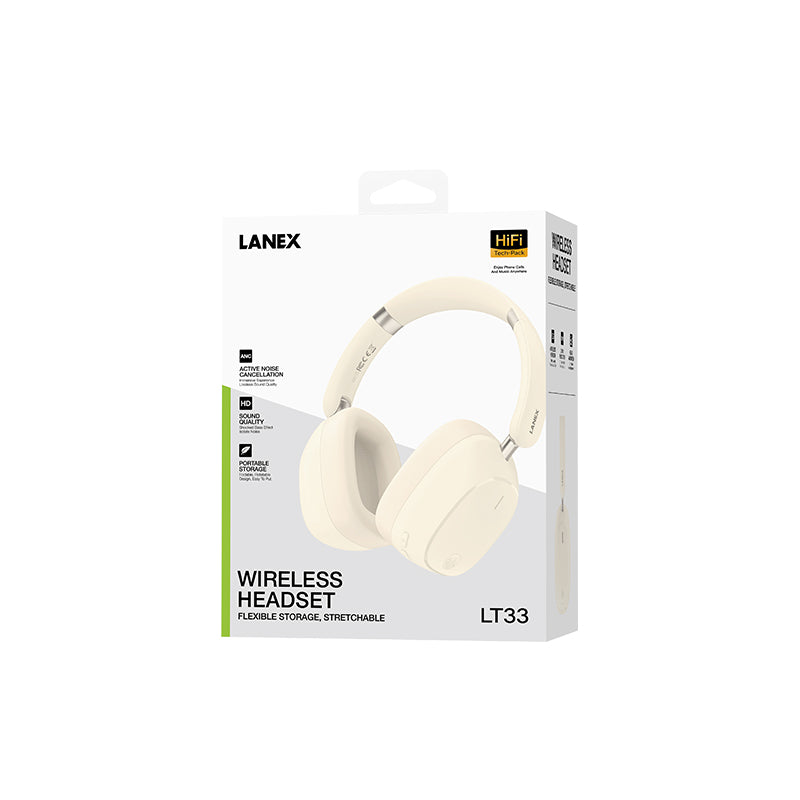 Lanex LT33 ANC Wireless Headset - Cream