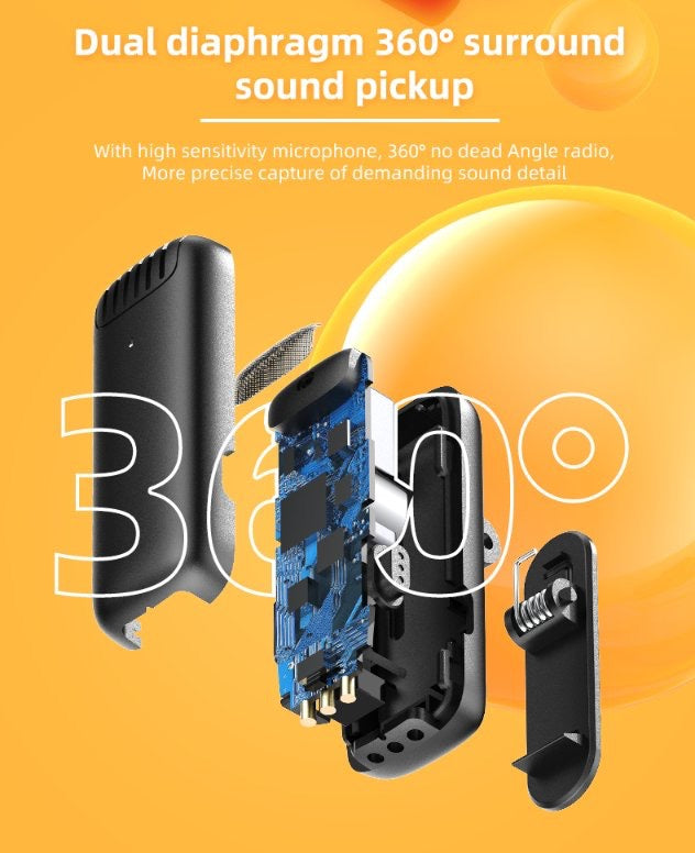 Green Lion 2 in 1 Wireless Microphone with (Lightning Connector) - مايكروفون لاسلكي ٢ في ١ من شركة قرين لايون بمنفذ ايفون