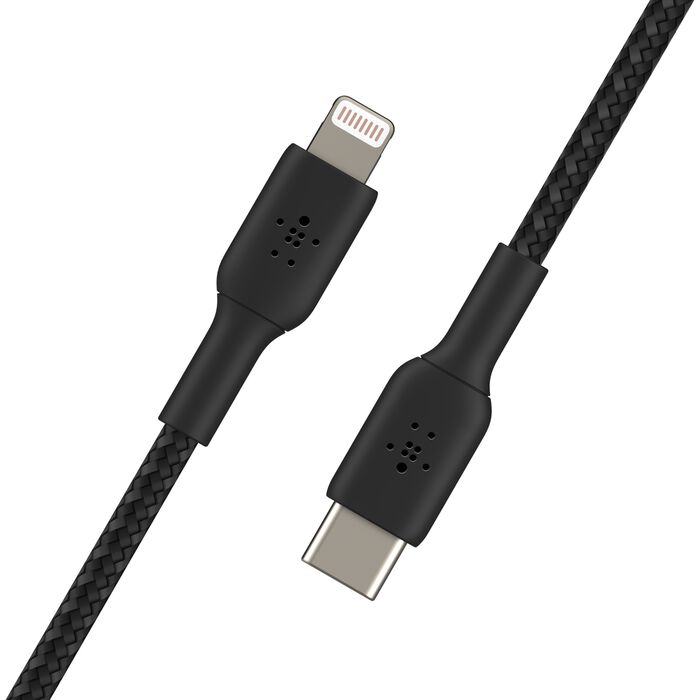 Belkin Boost Charge Braided USB-C to Lightning Cable (2m / 6.6ft, Black)