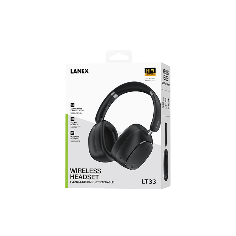 Lanex LT33 ANC Wireless Headset - Black