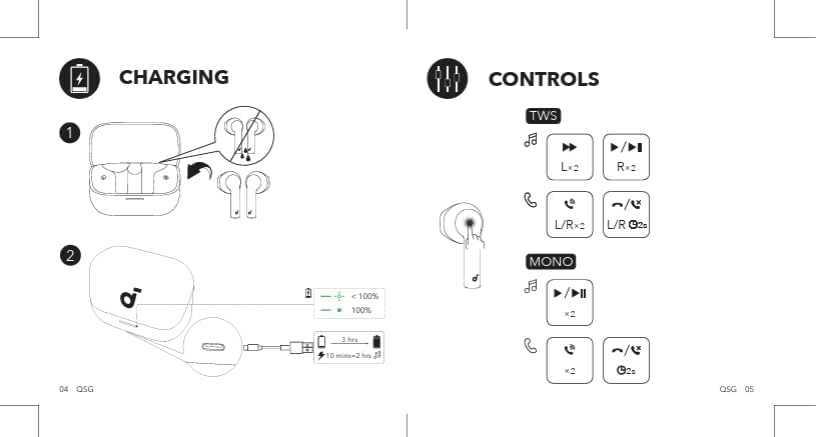 Soundcore K20i by Anker, Semi-in-Ear Earbuds, Bluetooth Wireless, 36H Playtime - White