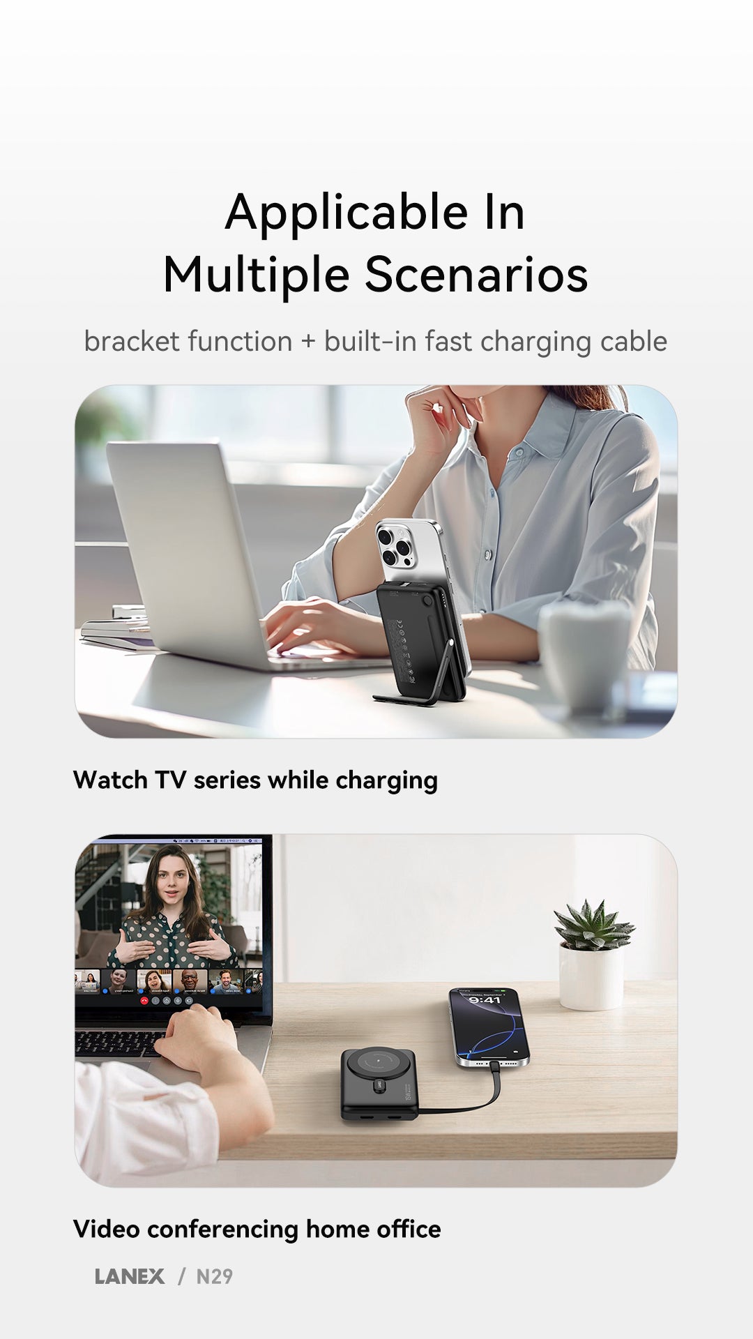Lanex Magsafe Wireless Power Bank 10000mAh Black – N29