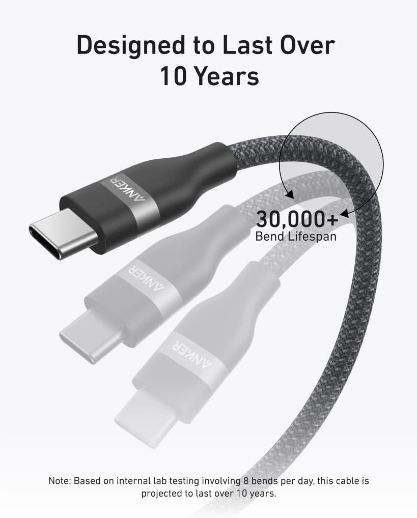 Anker 240W USB-C to USB-C Braided Cable (1.8m, Model A82E2H12)