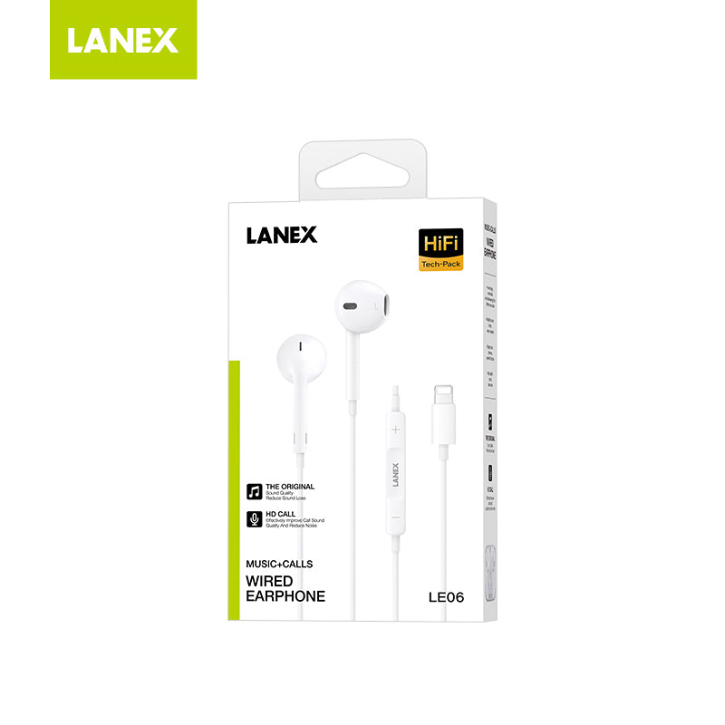 Lanex Wired In Ear Headphone White – LE06