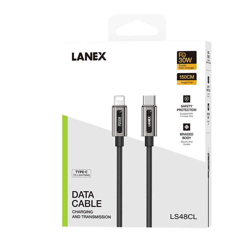 Lanex Type C to Lightning Cable 1.5m Black – LS48CL