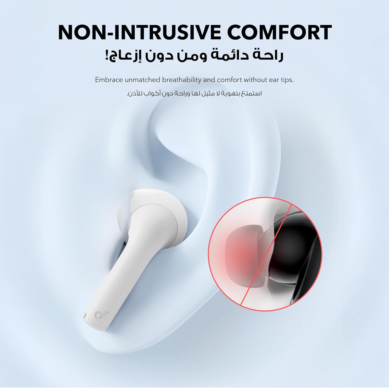 Soundcore K20i by Anker, Semi-in-Ear Earbuds, Bluetooth Wireless, 36H Playtime - White