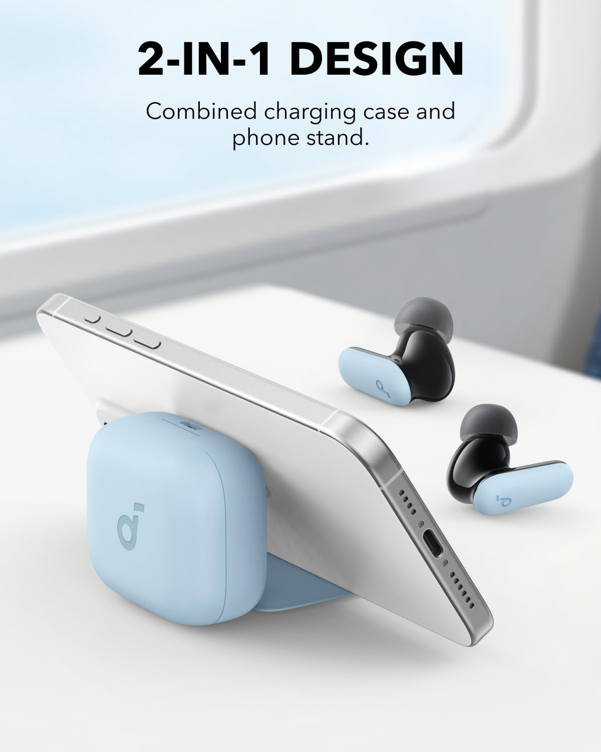 Soundcore by Anker R50i NC Noise Cancelling Earbuds, Strong and Powerful Bass, 45H Playtime - Blue