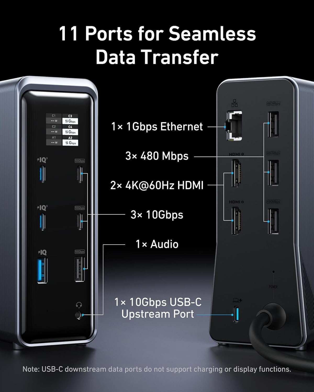 Anker Prime Charging Docking Station (14-in-1 Dual Display 160W) - Gray