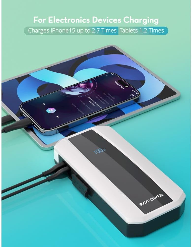 Ravpower 3-in-1 Jump Starter With Power Bank 11000mAh Grey RP-PB1225
