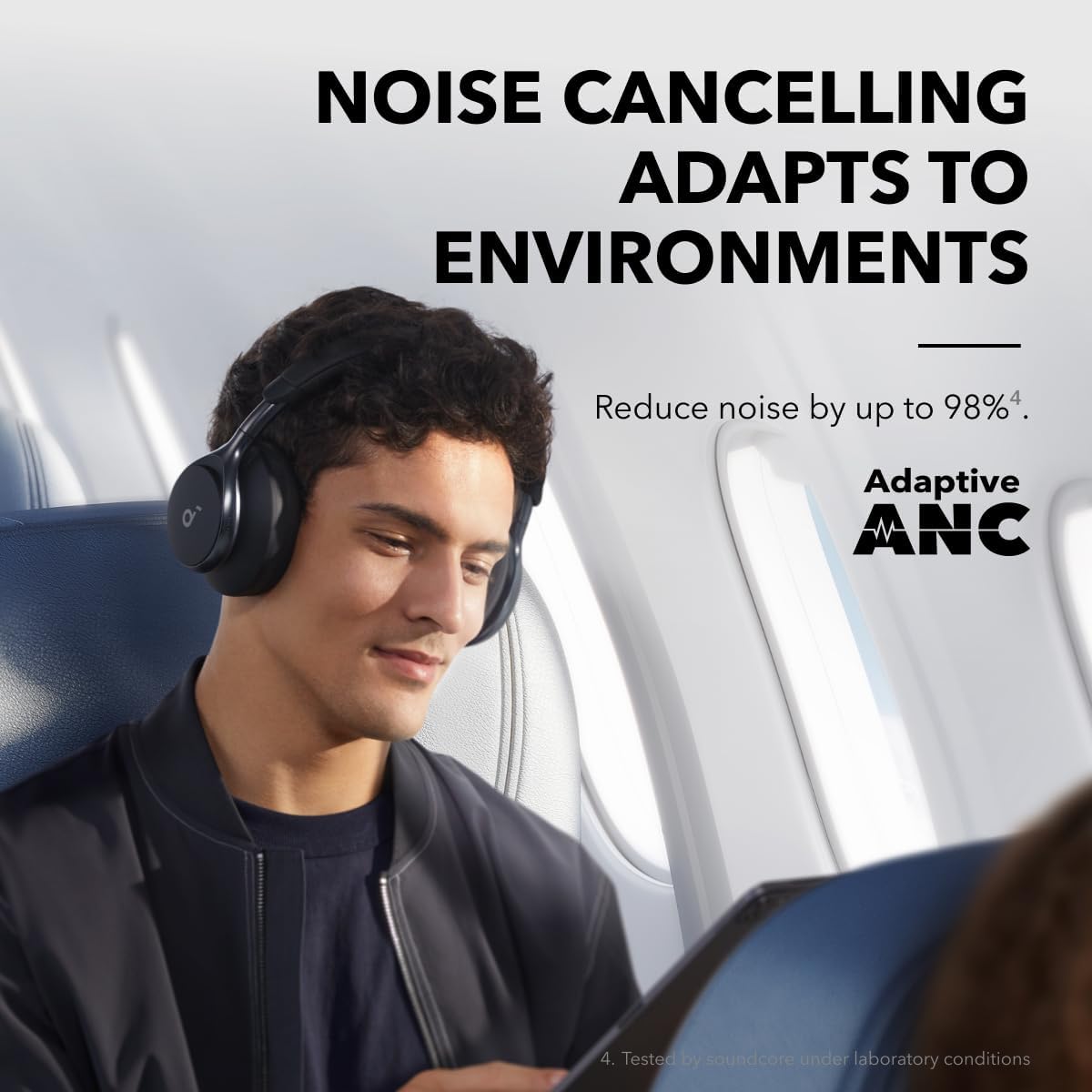 Soundcore by Anker, Space One Active Noise Cancelling Headphones, 40H ANC Playtime - Black