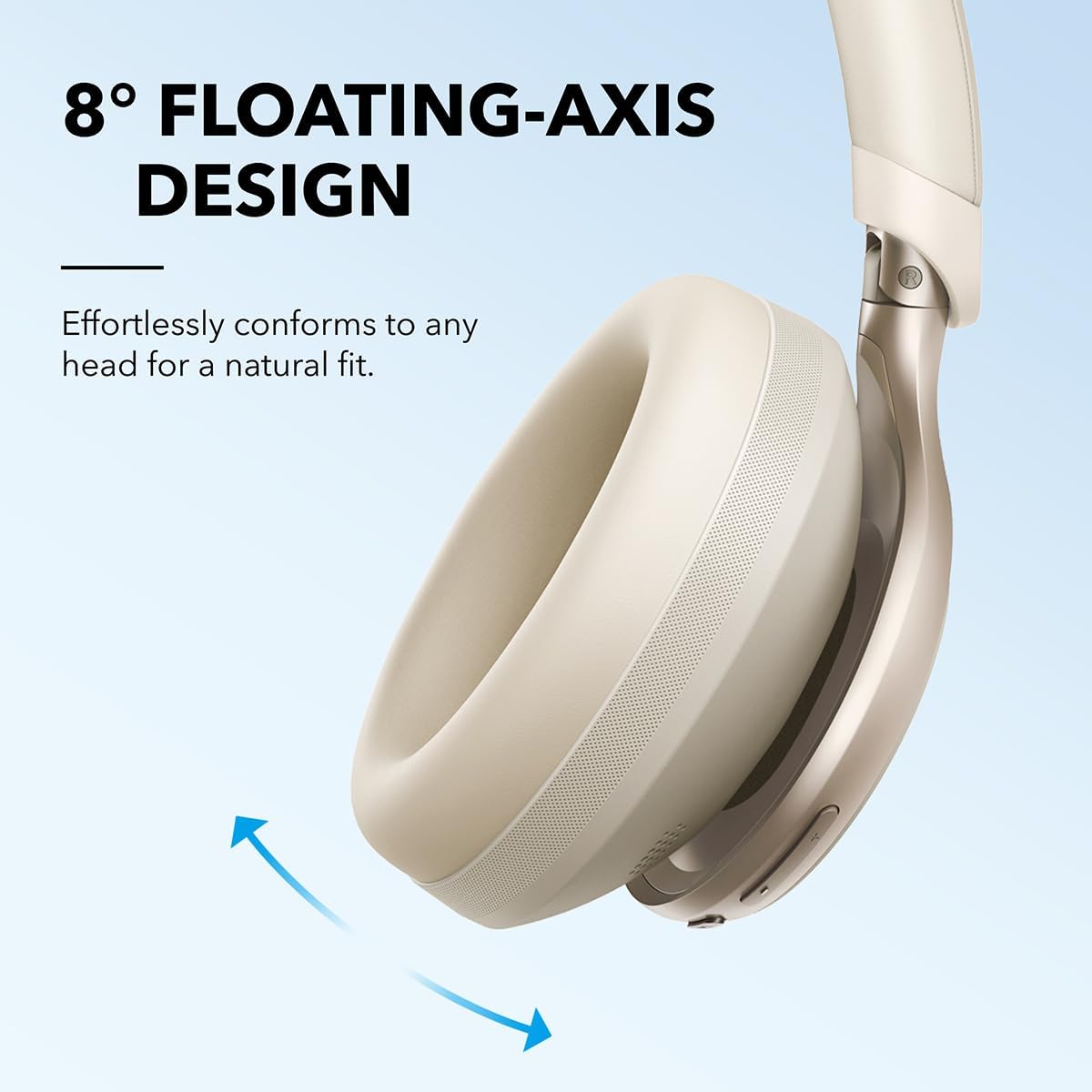 Soundcore by Anker, Space One Active Noise Cancelling Headphones, 40H ANC Playtime - Latte Cream