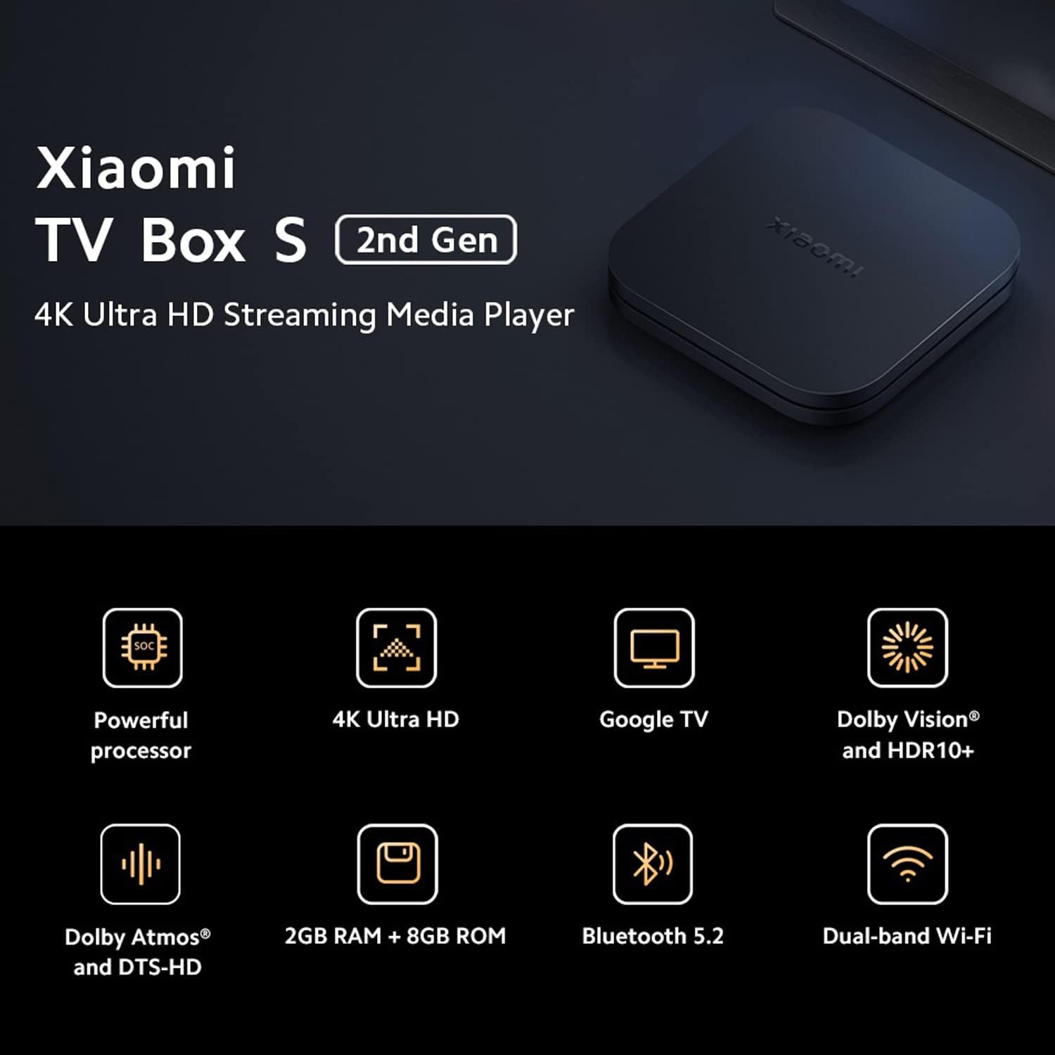 Xiaomi Mi Box S 4K Android TV with Google Assistant Remote Streaming Media Player