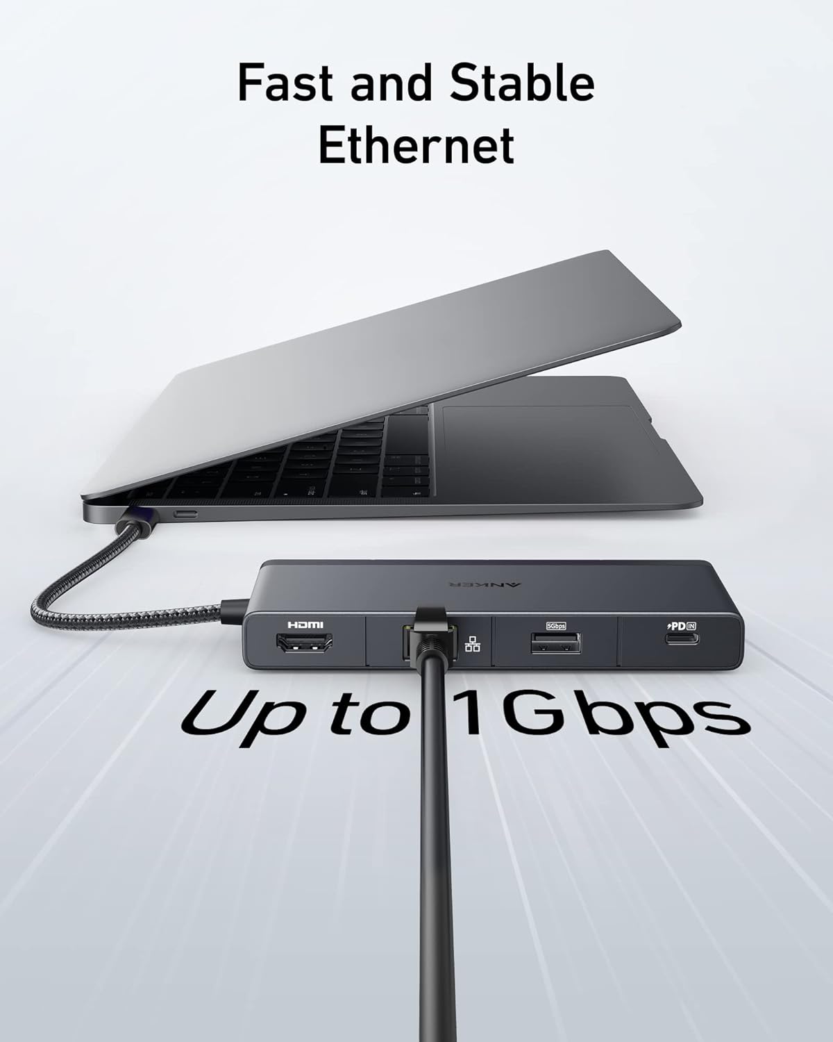 موزع Anker 552 USB-C (9 في 1، 4K HDMI)