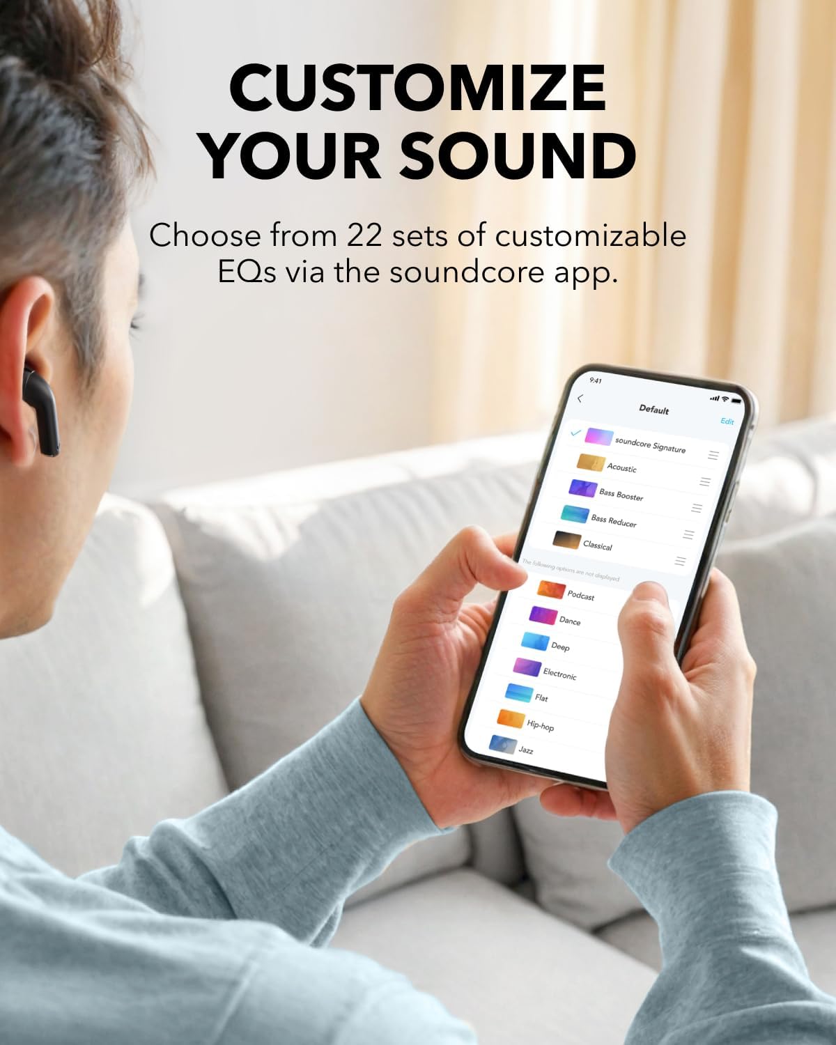 Soundcore K20i by Anker, Semi-in-Ear Earbuds, Bluetooth Wireless, 36H Playtime