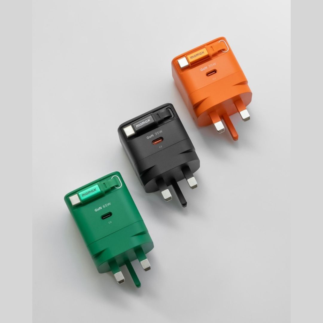 Momax 1-Charge 65W GAN 1 port Charger with built in USB-C Cable
