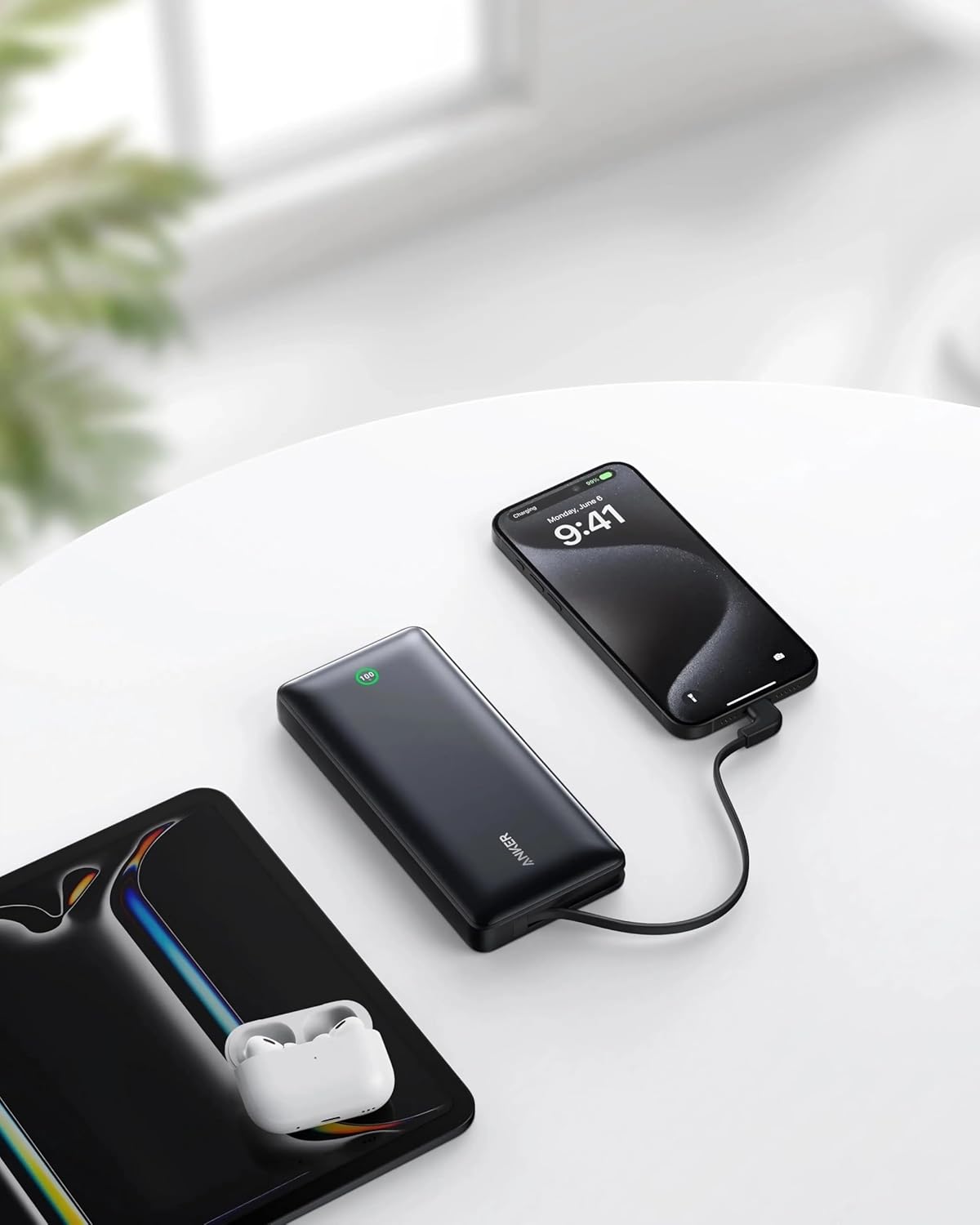 Anker Nano Power Bank 20K – 30W Fast Charging, Built-in USB-C Cable, Ultra-Compact 20000mAh Battery Pack for iPhone 17, 16, 15, 14, 13, Samsung Galaxy S25, S24,...