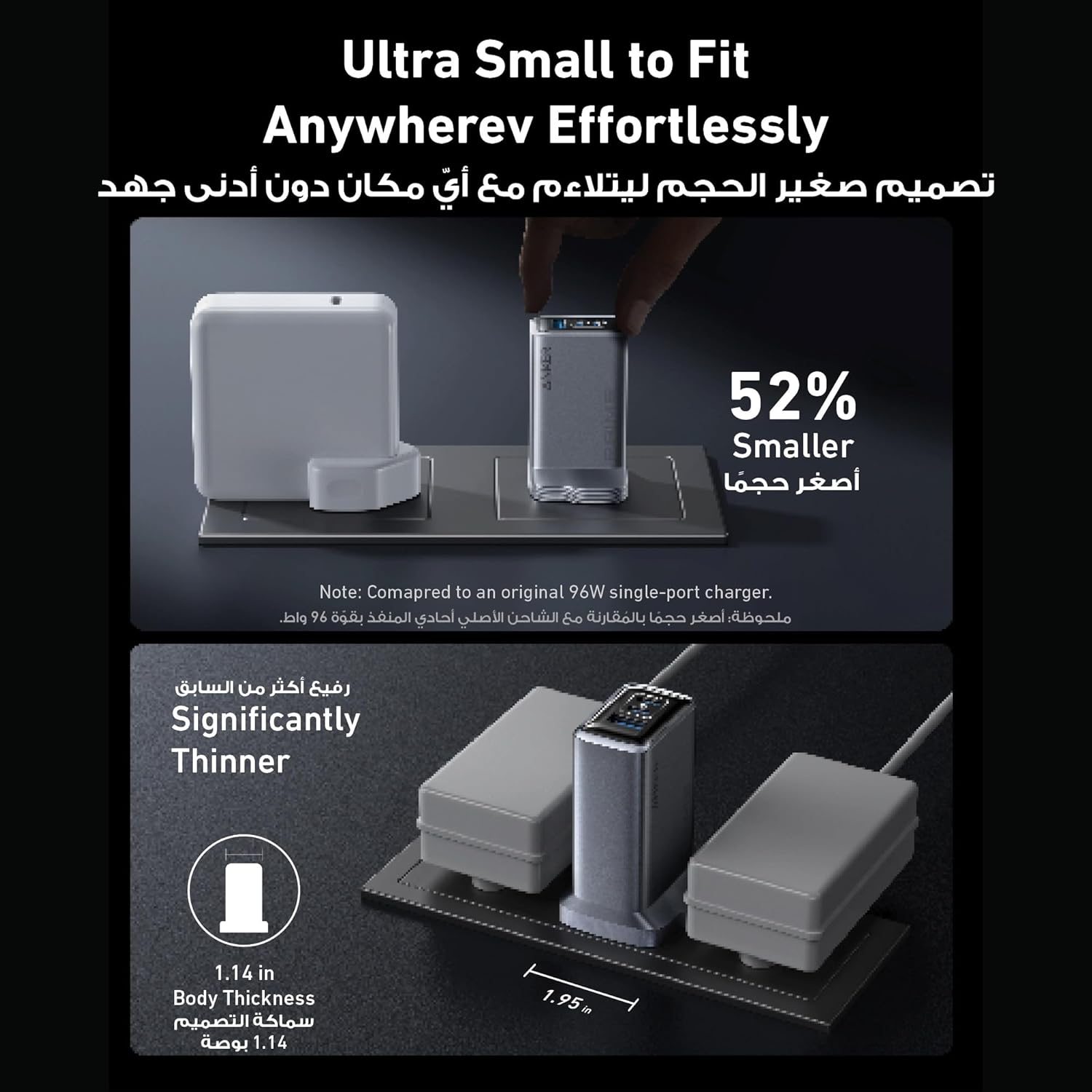 Anker Prime 100W USB C Charger, 3-Port Foldable and Compact GaN Charger, For MacBook Pro/Air, iPad Pro, iPhone 16/15/14 Series