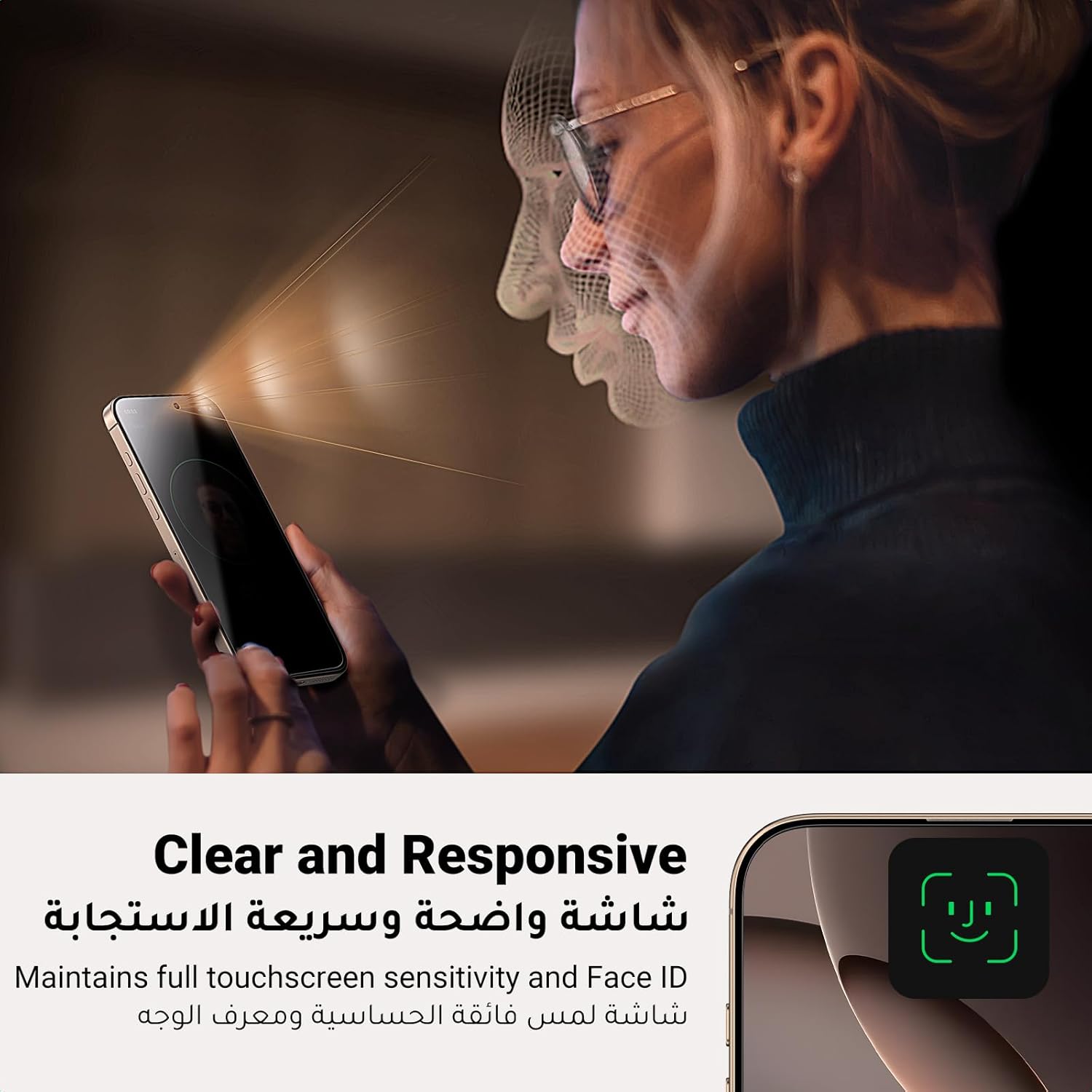 Ugreen  iPhone 16 Pro / Pro Max Screen Protector Full Coverage 6.9 Inch HD Easy Installation Frame Military-Grade Protection Scratch Resistant Anti-Fingerprint - Privacy