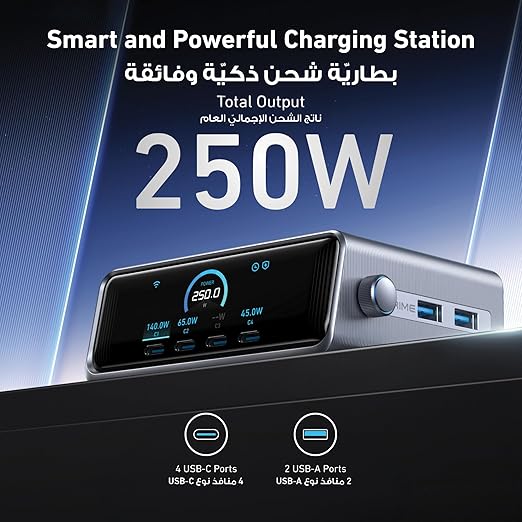 Anker Prime Charger 250W – 6-Port GaNPrime Charging Station (Model A2345)