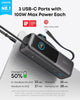 Anker 165W Power Bank, 25,000mAh Portable Charger with Triple 100W USB-C Ports, Built-in and Retractable Cables, for iPhone 16/15 Series, MacBook, Samsung, and More (Flight-Approved)