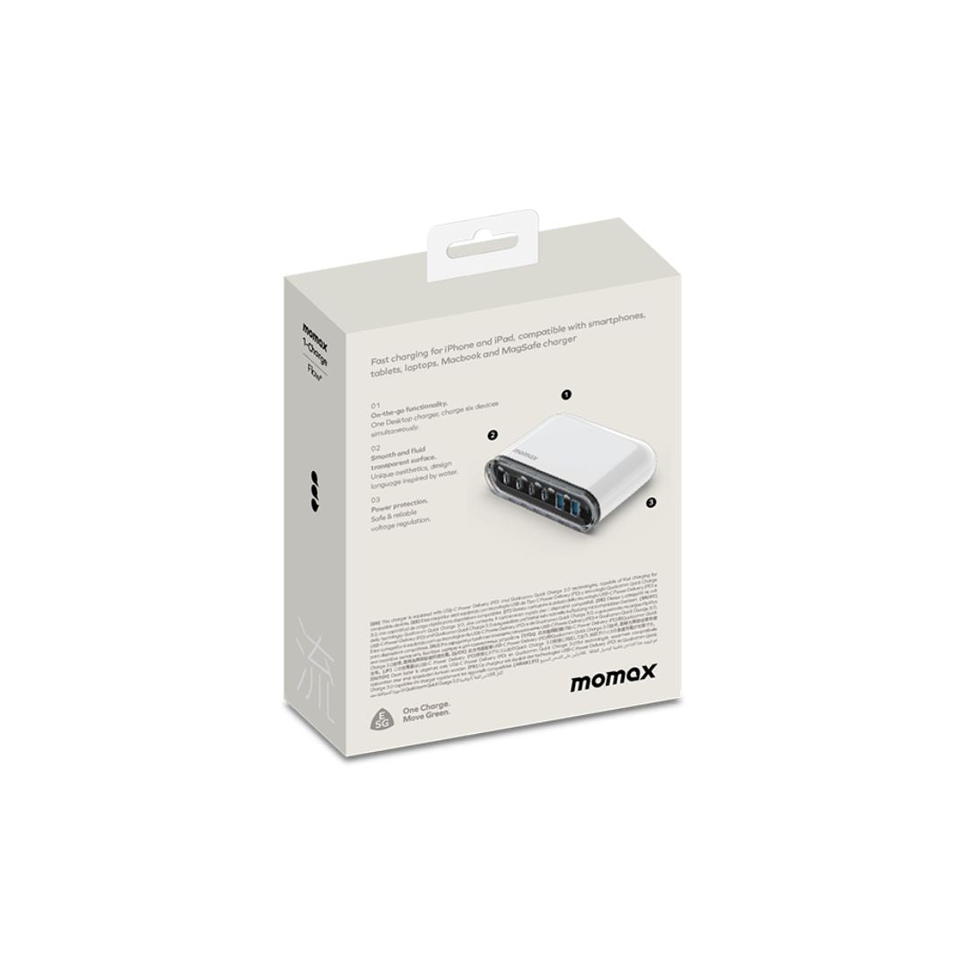 Momax 1-Charge Flow Plus PD 120W 6 Ports GAN Desktop CHarger