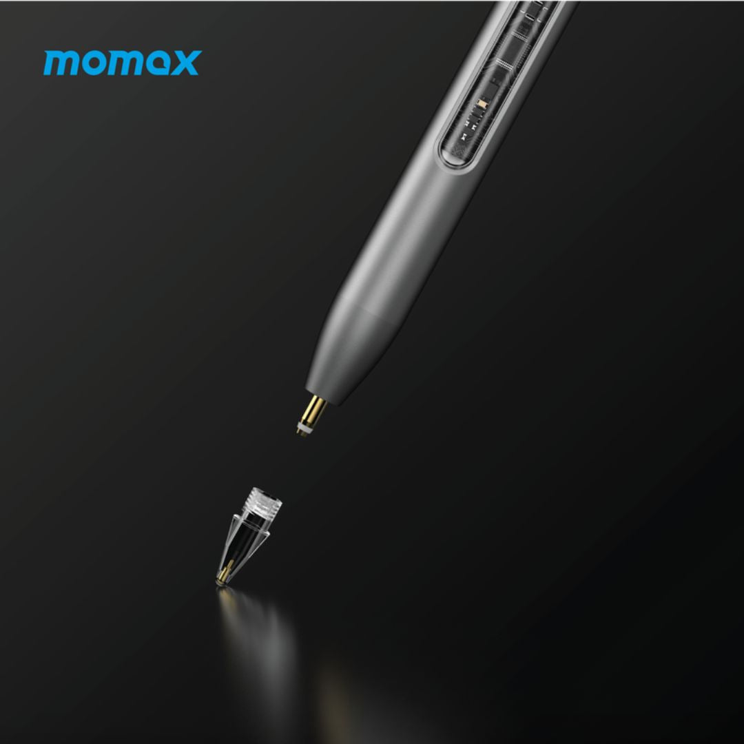 Momax Mag Link Lite Magnetic charging active stylus pen (Silver)
