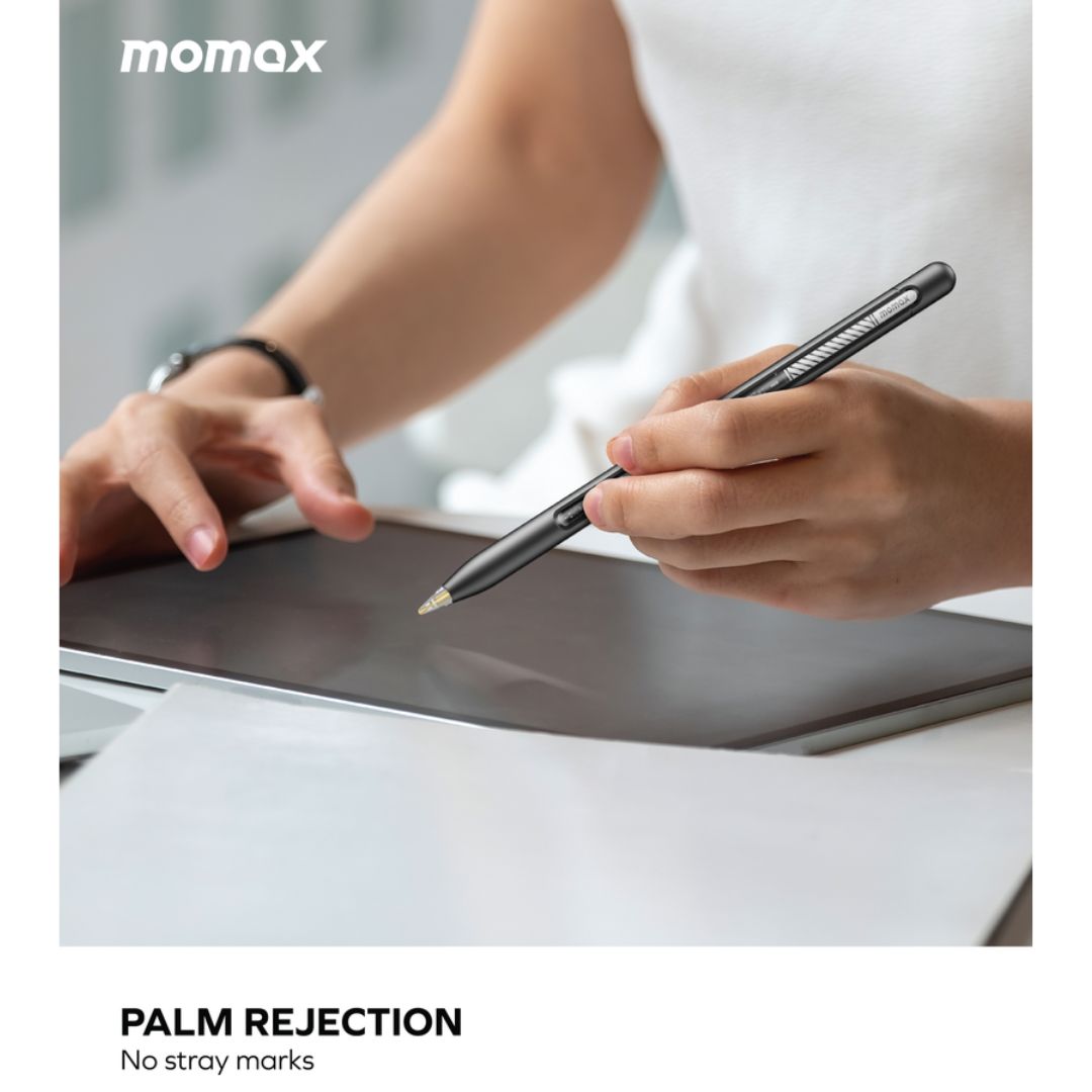 Momax Mag Link Lite Magnetic charging active stylus pen (Silver)