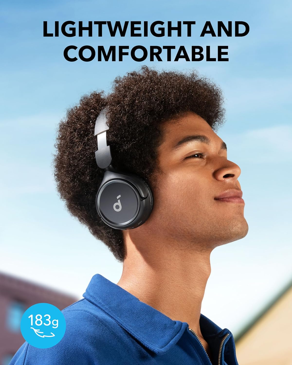 سماعات أنكر ساوندكور H30i اللاسلكية فوق الأذن، تصميم قابل للطي، صوت جهير نقي، مدة تشغيل تصل إلى 70 ساعة