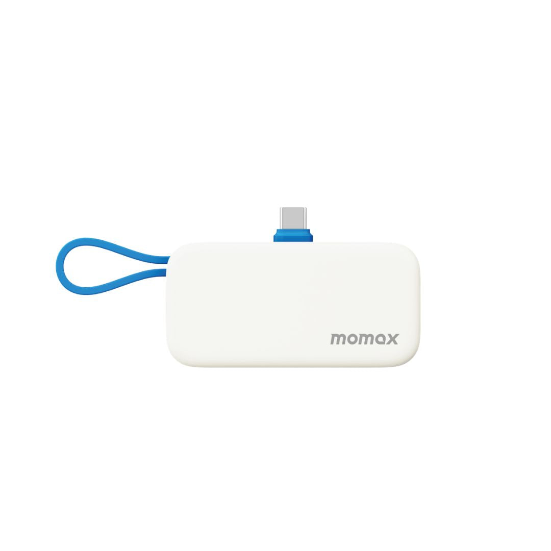 Momax 1-Power Mini 5000mah 3in1 Power Bank with USB-C Plug- Blue