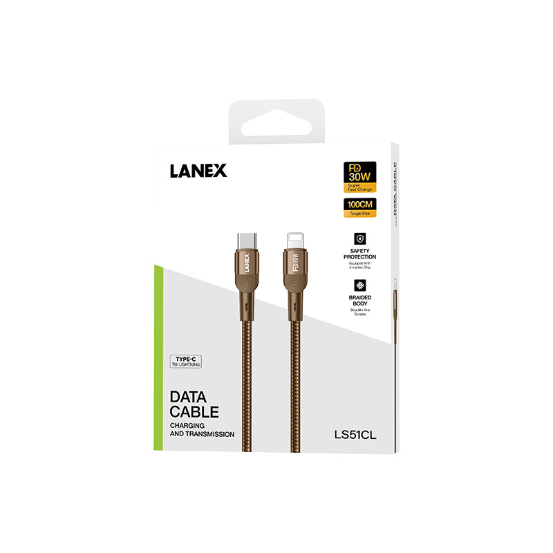 Lanex USB C to Lightning Cable 100cm Desert Gold – LS51CL