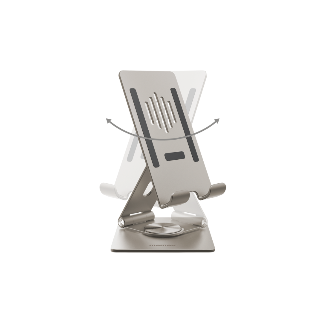 Momax Fold Stand Rotatable Phone & Tablet Stand - Titanium