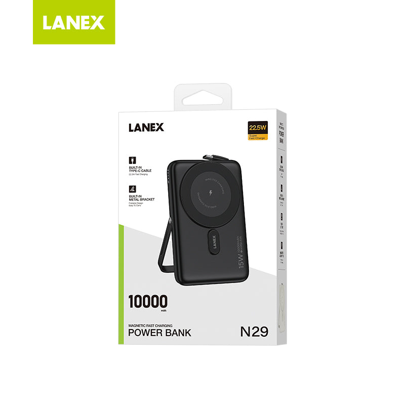 Lanex Magsafe Wireless Power Bank 10000mAh Black – N29