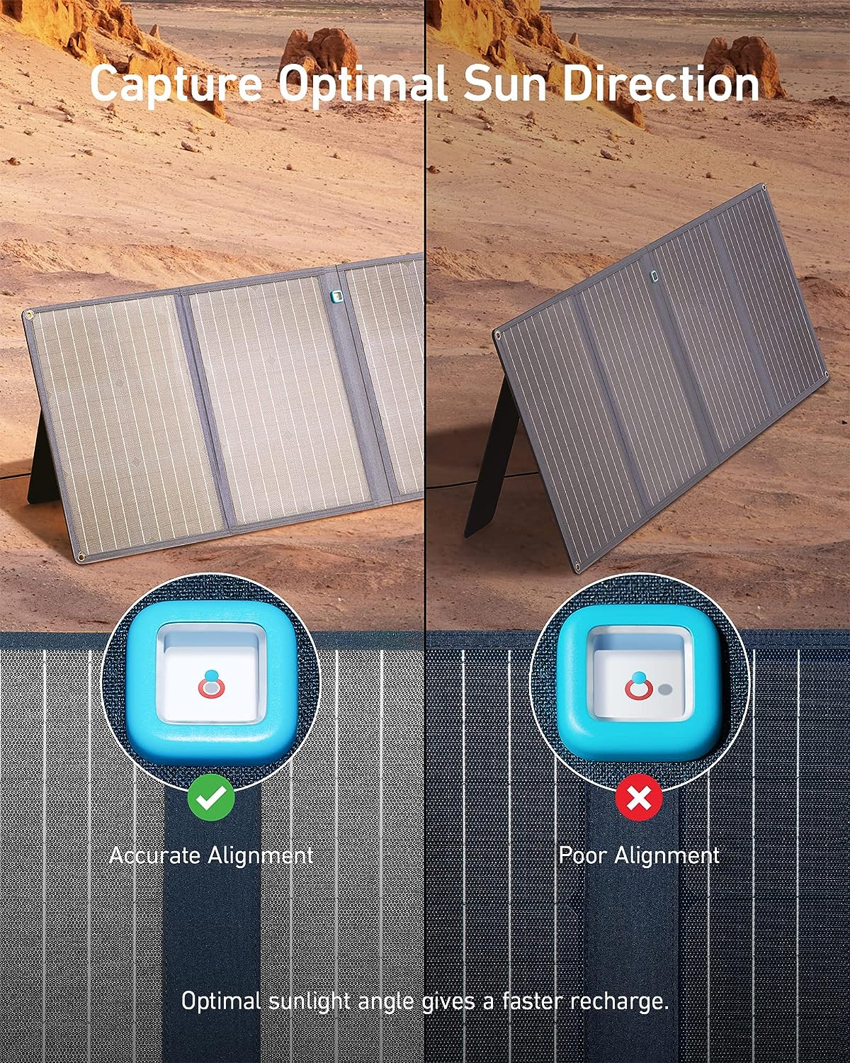 Anker 625 Solar Panel (100W) with Adjustable Kickstand Compatible with Powerhouse 256Wh, 512Wh, and 1229Wh (Sold Separately)