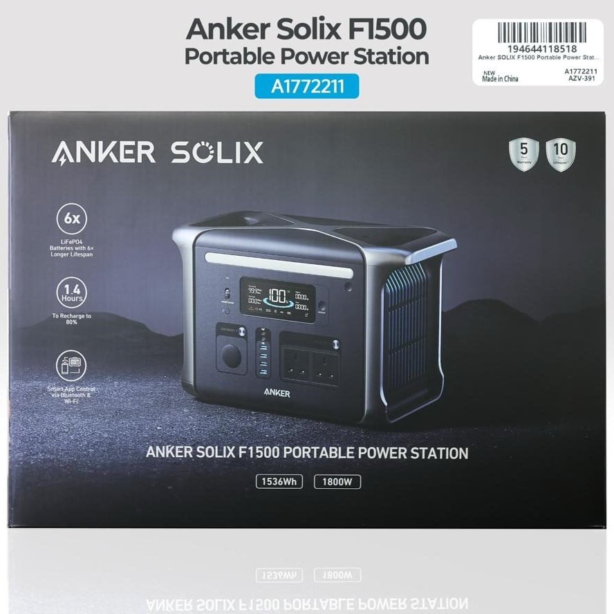 Anker SOLIX F1500 Portable Power Station – 1536Wh|1800W – A1772211