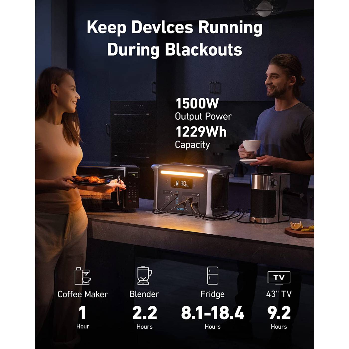 Anker 757 Portable Power Station 1500W  (PowerHouse 1229Wh)