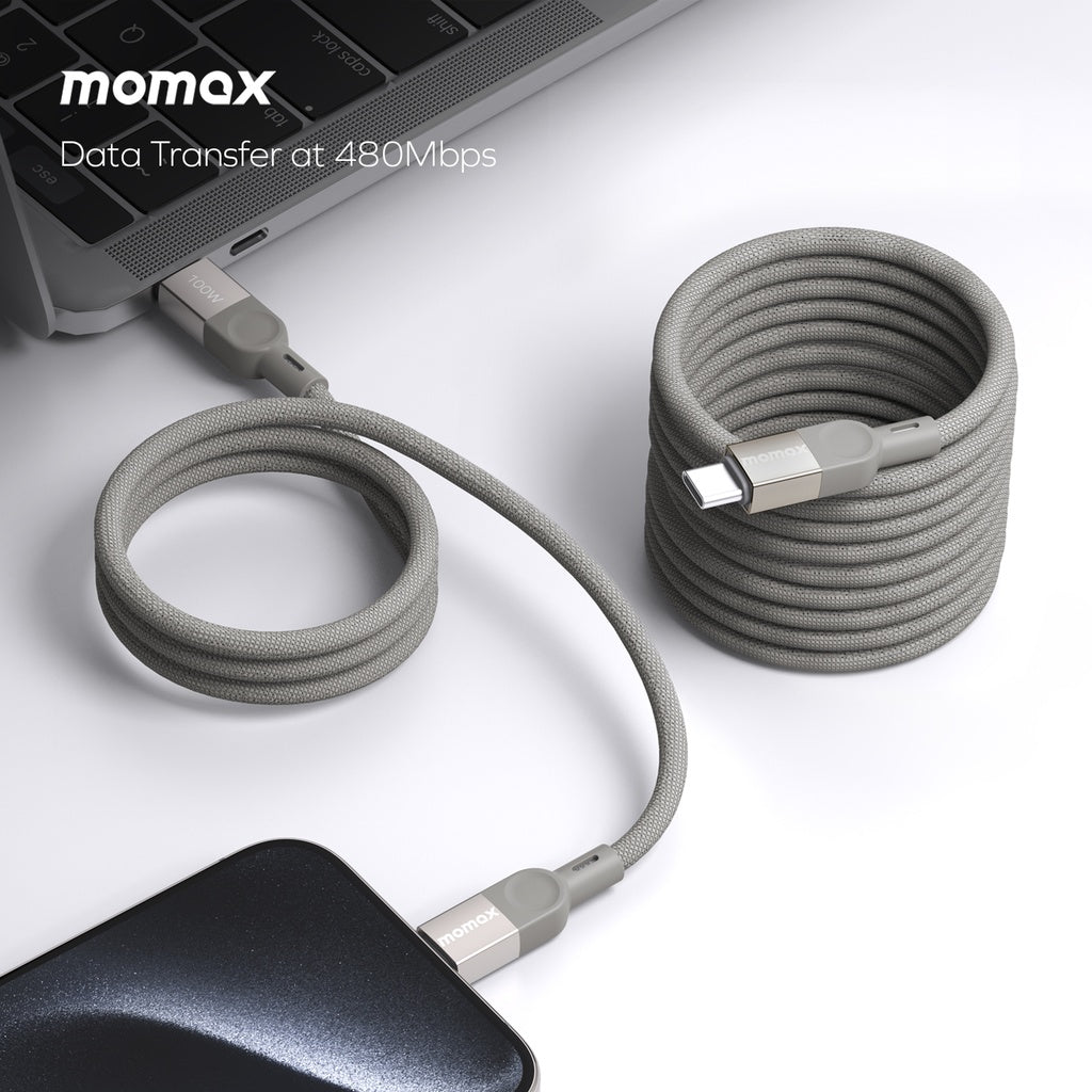 كابل مغناطيسي Momax Elite Mag Link USB-C إلى USB-C بقوة 100 واط بطول 1 متر