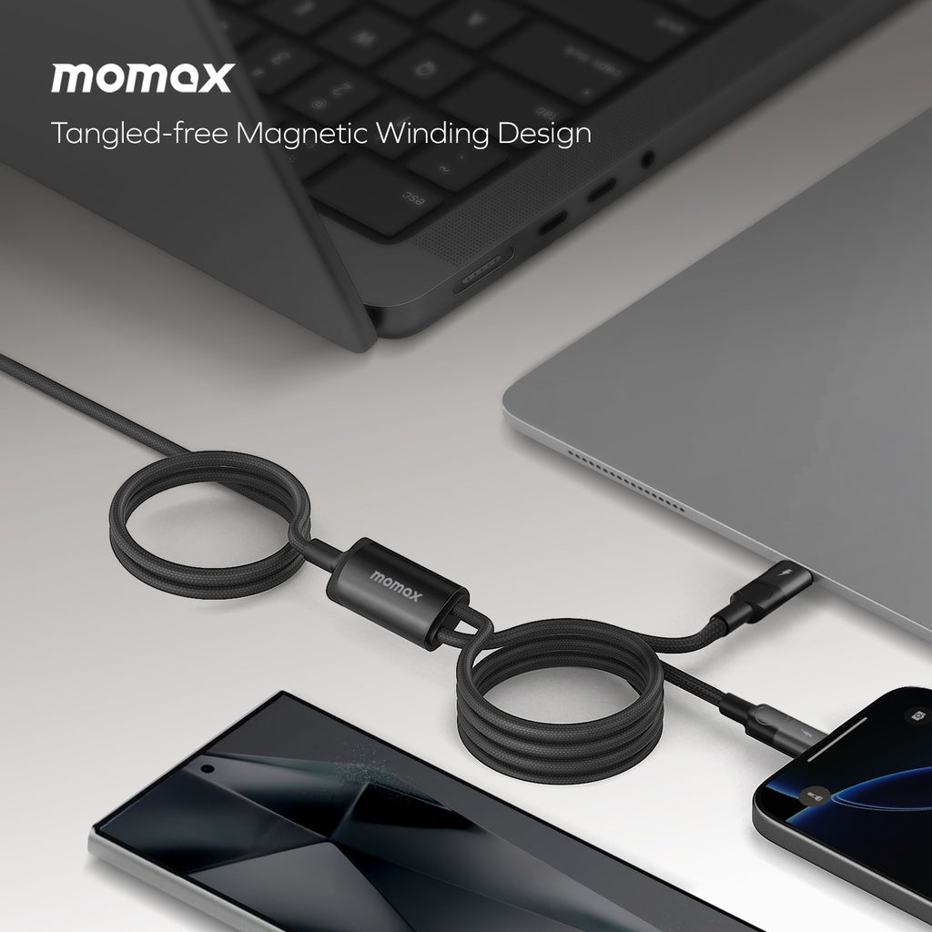 Momax 100W 2M Mag.Link Magnetic USB-C to 2 USB-Cs Cable
