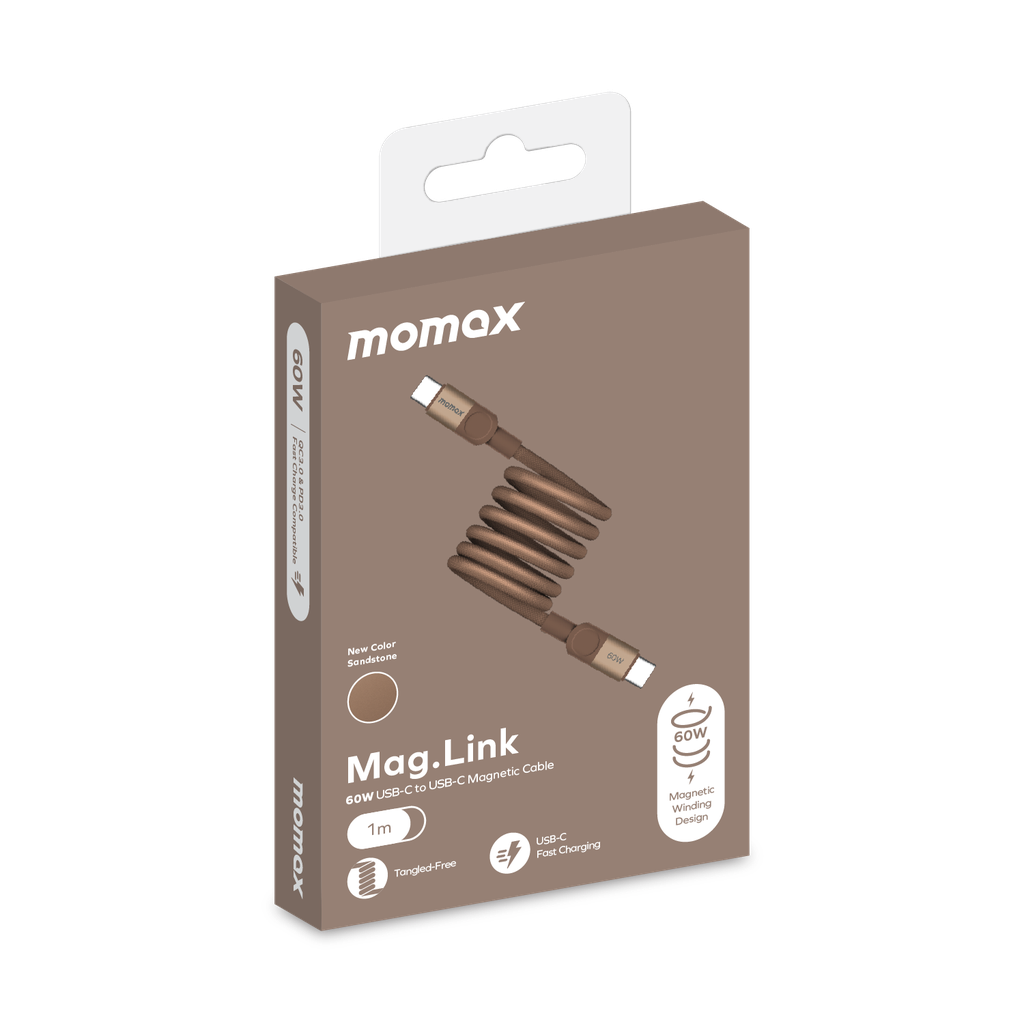 Momax Mag Link 60W USB-C to USB-C Magnetic Cable 1M - Desert Titanium
