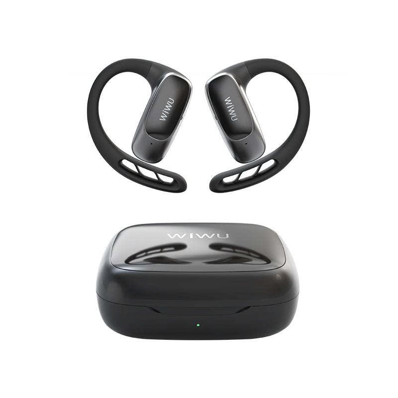 WiWU OWS O600 Sports Wireless Stereo Earbuds Bone Conductive Headphone Charging Case Open Buds Digital LED Battery Indicator