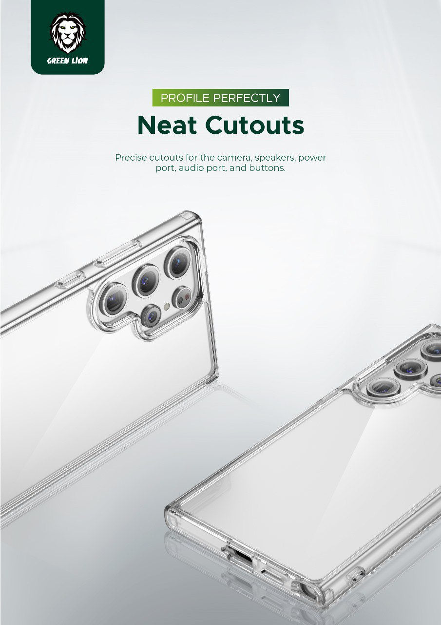 جراب Green Lion لهاتف Samsung Galaxy S24 Ultra Crystal Clear